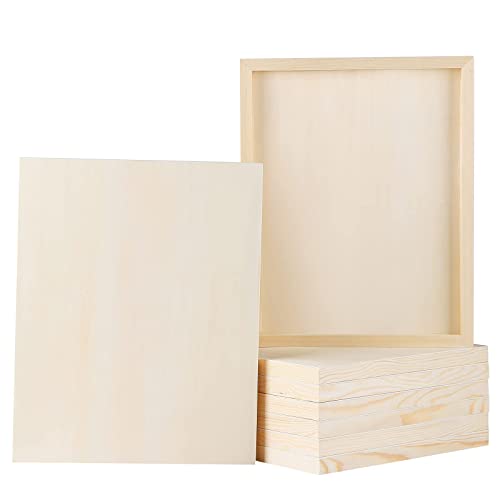 ADXCO 8 Pack Wood Panels 11 x 14 inch Wooden Canvas Board Unfinished Wooden Panel Boards for Painting, Arts, Pouring Use with Oils, Acrylics - Image 1