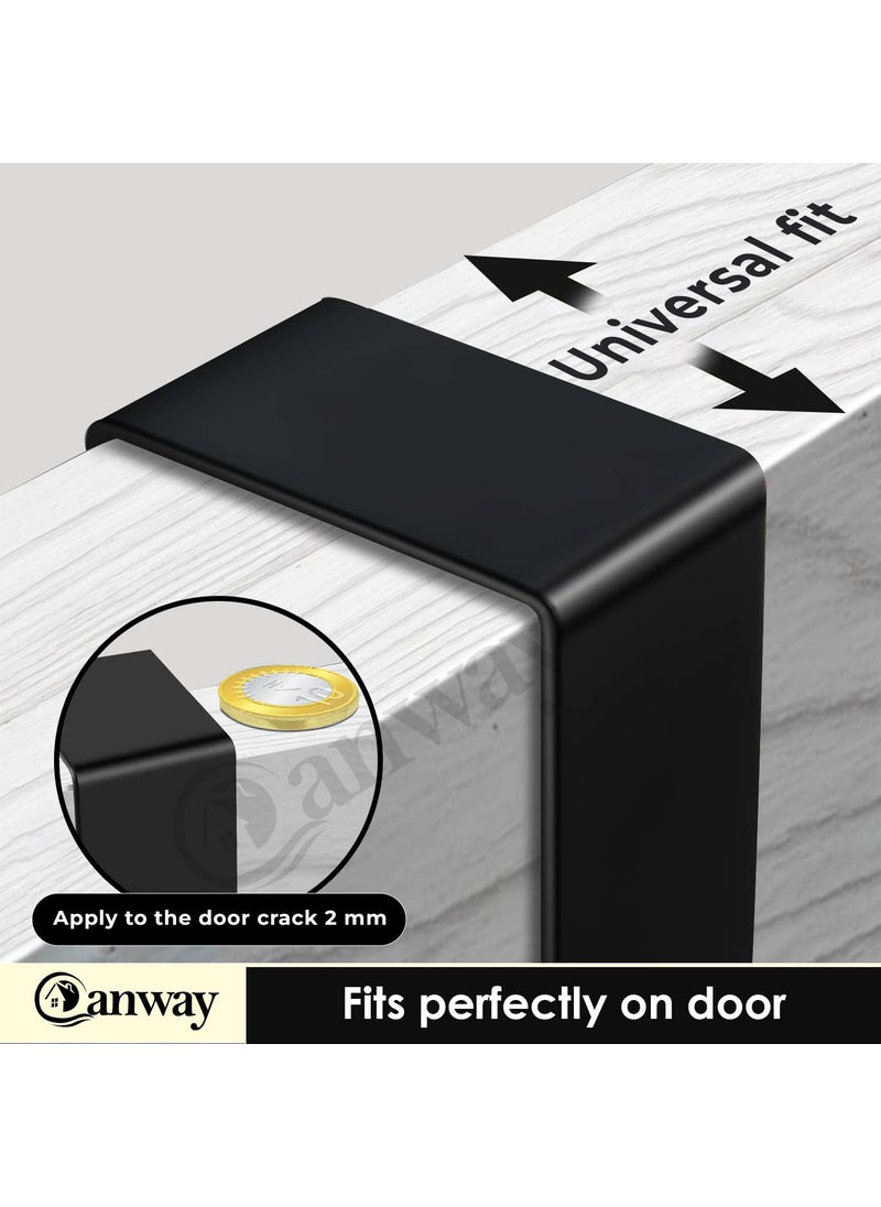 Canway CANWAY 1 Pc Stainless Steel OverTheDoor 7 Hooks Hanger for Home Office No Drilling Hanger Black  - Image 4