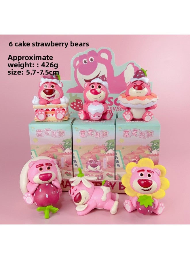 In Stock And Fast Delivery Strawberry Bear Hand-made Blind Box Sleeping Series Butt Butt Bear Doll Trendy Play Gashapon Girl Heart Ornaments 