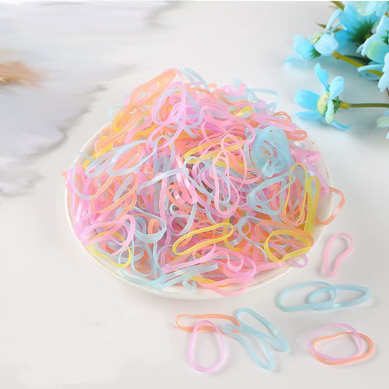 SAOYOAS 2000 PCS Hair Bands, Color Elastic Rubbers, Mini Ties for Girls' Ponytails, Soft Non-Slip Small Bands with 2 PCS Topsy Tail Tools - Image 2