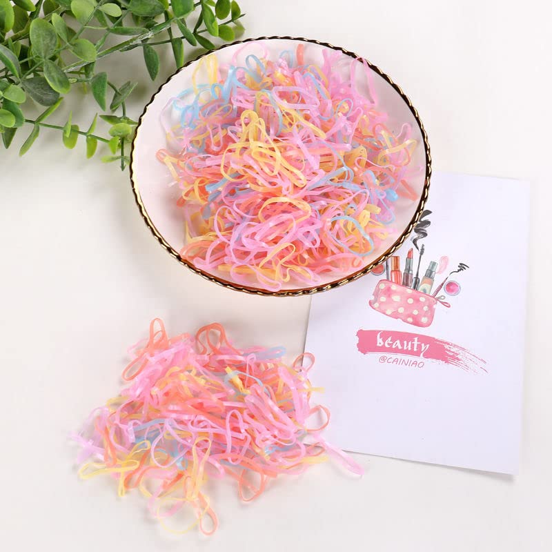 SAOYOAS 2000 PCS Hair Bands, Color Elastic Rubbers, Mini Ties for Girls' Ponytails, Soft Non-Slip Small Bands with 2 PCS Topsy Tail Tools - Image 3