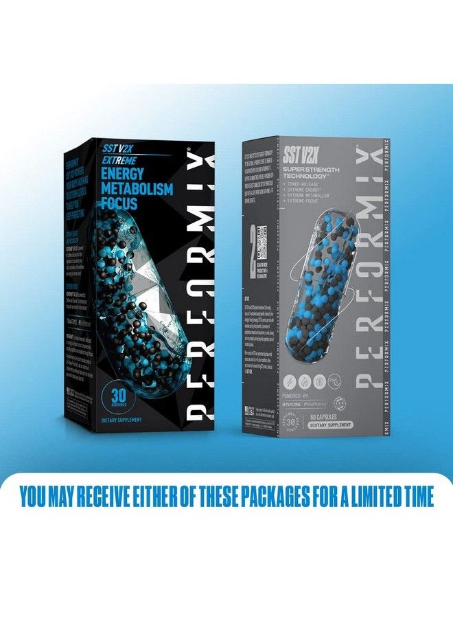 Performix - Sst Extreme V2X Thermogenic Supplement 60 Capsules Focus Energy Boost For Men And Women Caffeine Teacrine Vitamin B12 Bioperine - Image 1