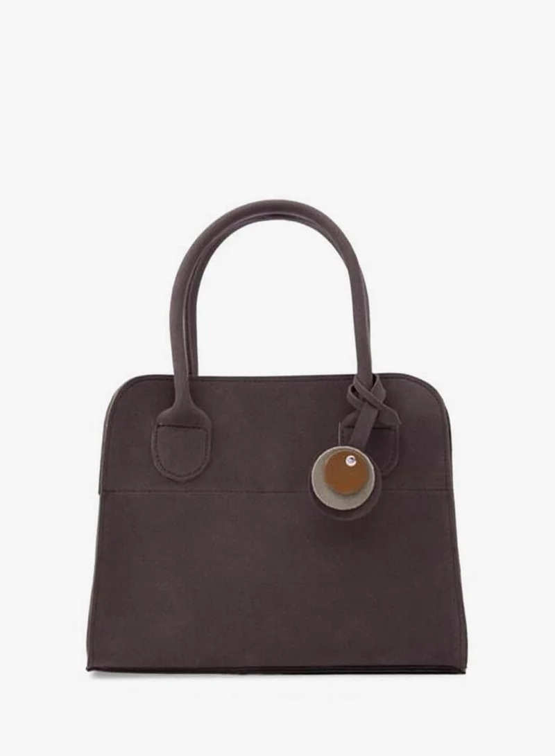 Cabat Suede Medium Shoulder Bag Coffee.