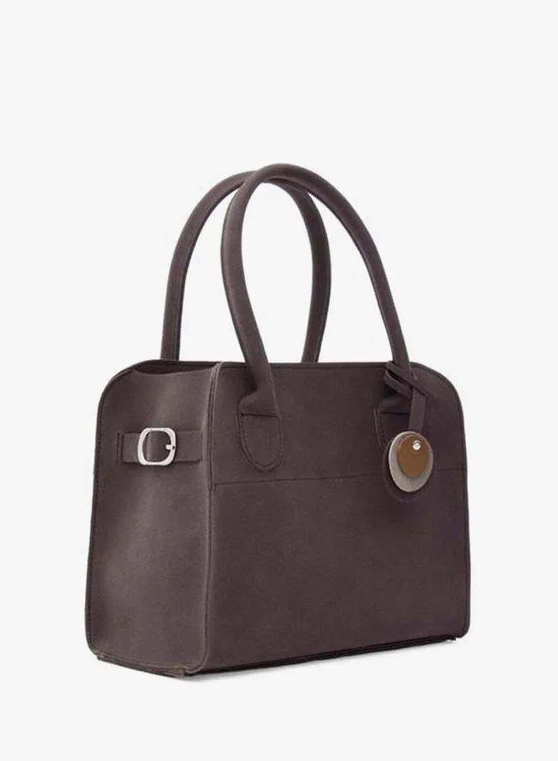 Shule Bags  Cabat Suede Medium Shoulder Bag Coffee. for Women | Best Price UAE