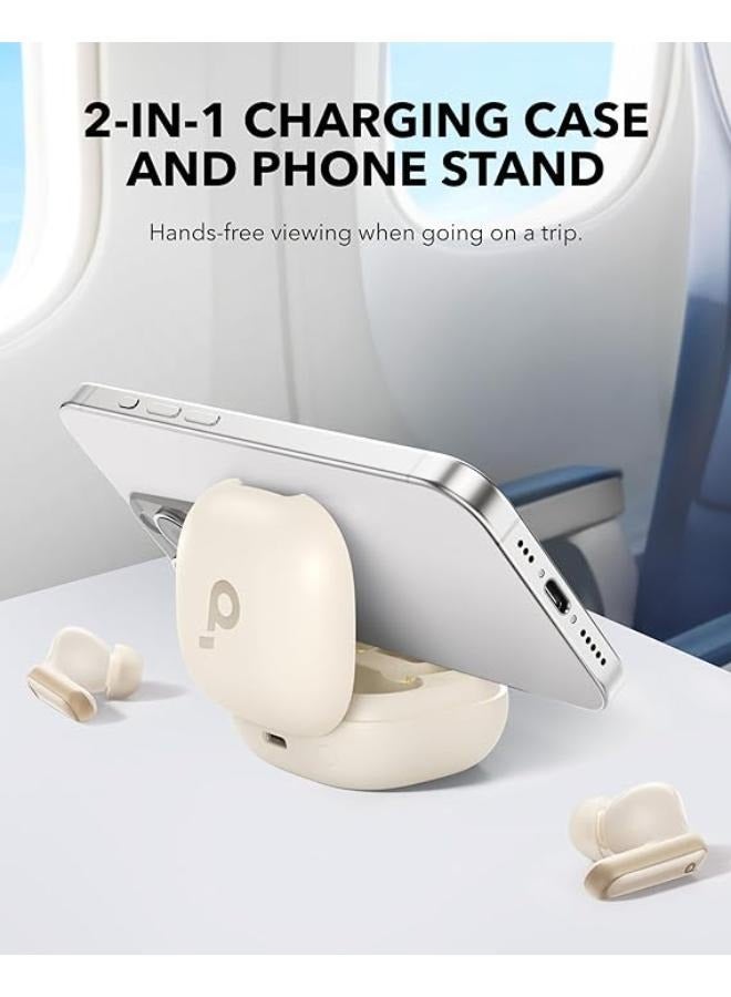 Soundcore P40i by Anker, Noise Cancelling Wireless Earbuds, Adaptive Noise Cancelling to Environments, Heavy Bass, 60H Playtime, 2-in-1 Case and Phone Stand, IPX5, Wireless Charging, Bluetooth 5.3 - White - Image 2