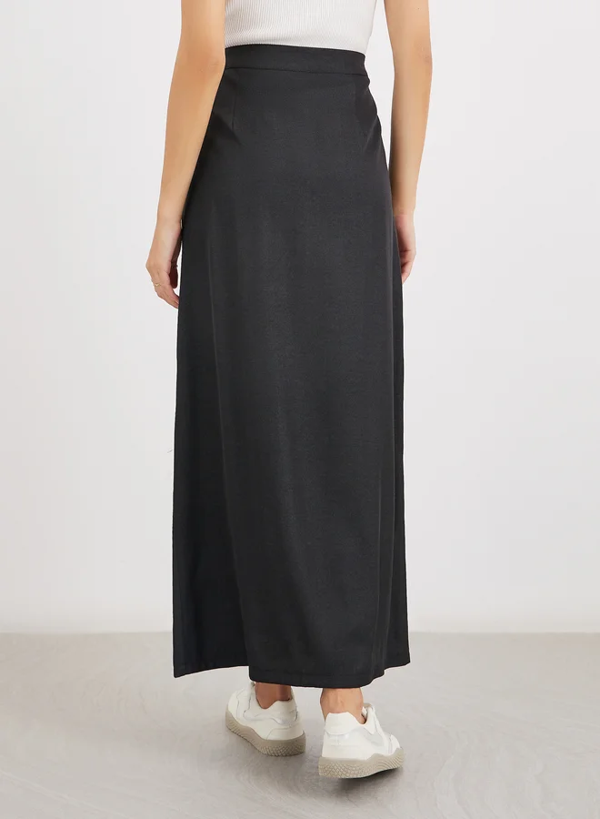Styli Styli High Rise A-Line Maxi Skirt