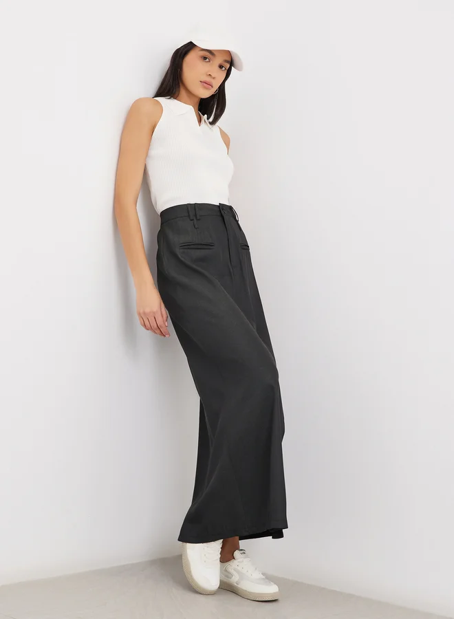 Styli Styli High Rise A-Line Maxi Skirt