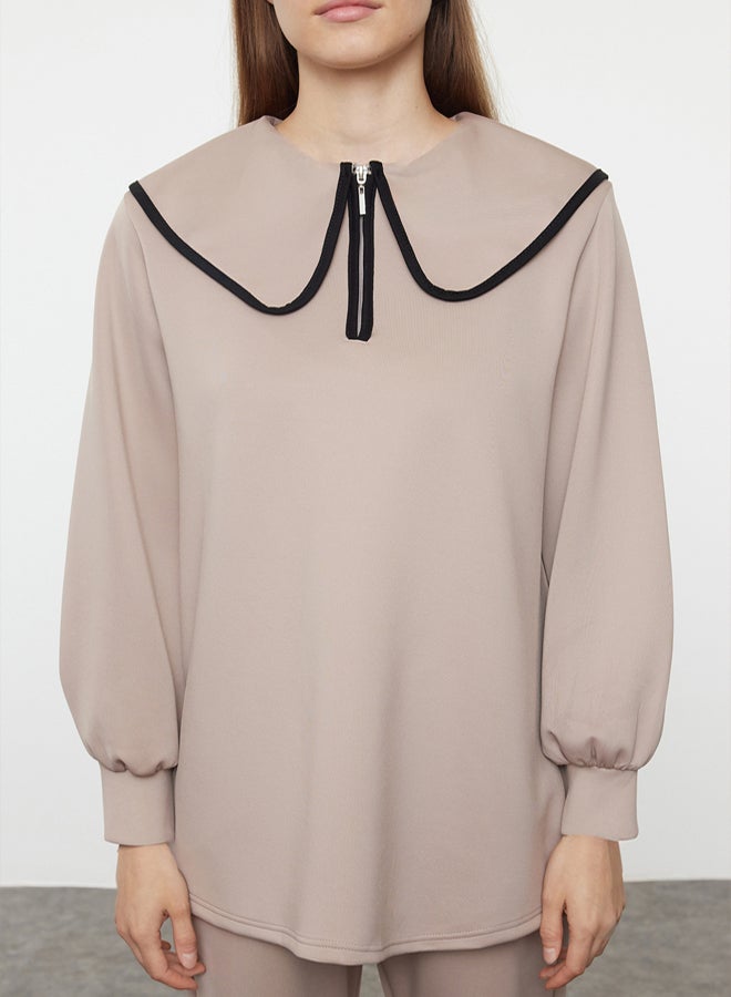 trendyol Mink Collar Detailed Knitted Bottom-Top Set TCTAW25US00077 - Image 3