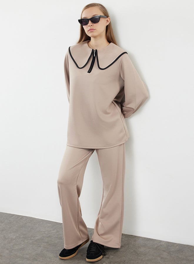 trendyol Mink Collar Detailed Knitted Bottom-Top Set TCTAW25US00077 - Image 2