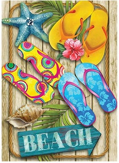 Excefore DIY 5D Diamond Painting Kits 30X40CM Family Diamond Painting Kits for Kids Adults Round Full Drill Gem Art Kits Paint with Diamonds for Home Wall Decor (Cool Summer Board Slippers Starfish Conch)  - Image 1