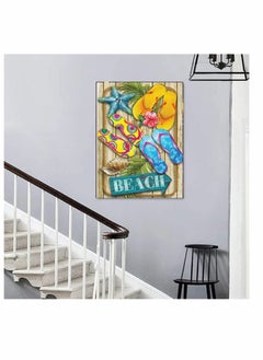 Excefore DIY 5D Diamond Painting Kits 30X40CM Family Diamond Painting Kits for Kids Adults Round Full Drill Gem Art Kits Paint with Diamonds for Home Wall Decor (Cool Summer Board Slippers Starfish Conch)  - Image 2