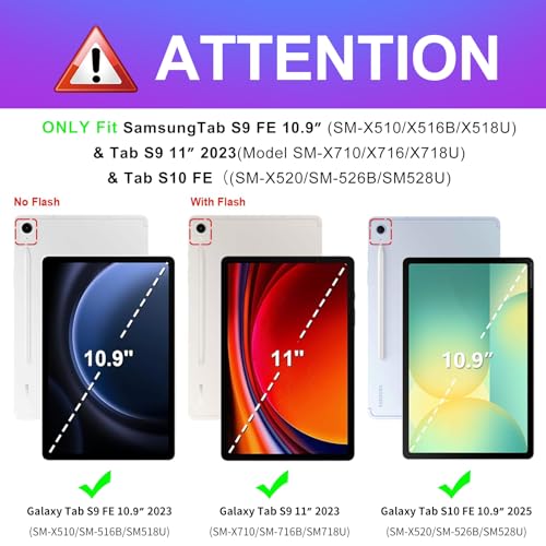 Wazzasoft for Samsung Galaxy Tab S10 FeS9 Fe Case Tab S9 Case for Women Girls Cute Design Kawaii Unique Quotes Pretty Teens Girly Folio Tablet Cover with Pencil Holder - Image 3