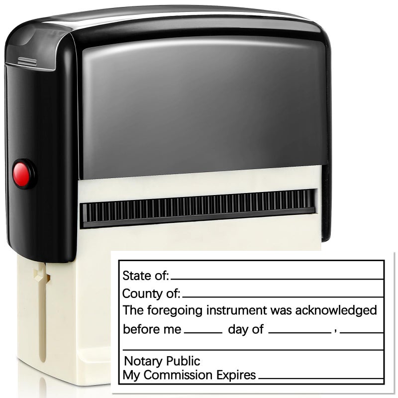 Sinload Notary Acknowledgement Self Inking Stamp for Public, Sworn and Subscribed - Any State Crisp Impression, 1.46 x 2.95 Inches - Image 1