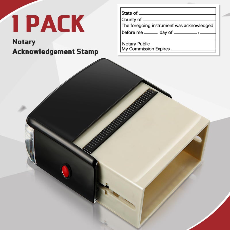 Sinload Notary Acknowledgement Self Inking Stamp for Public, Sworn and Subscribed - Any State Crisp Impression, 1.46 x 2.95 Inches - Image 2