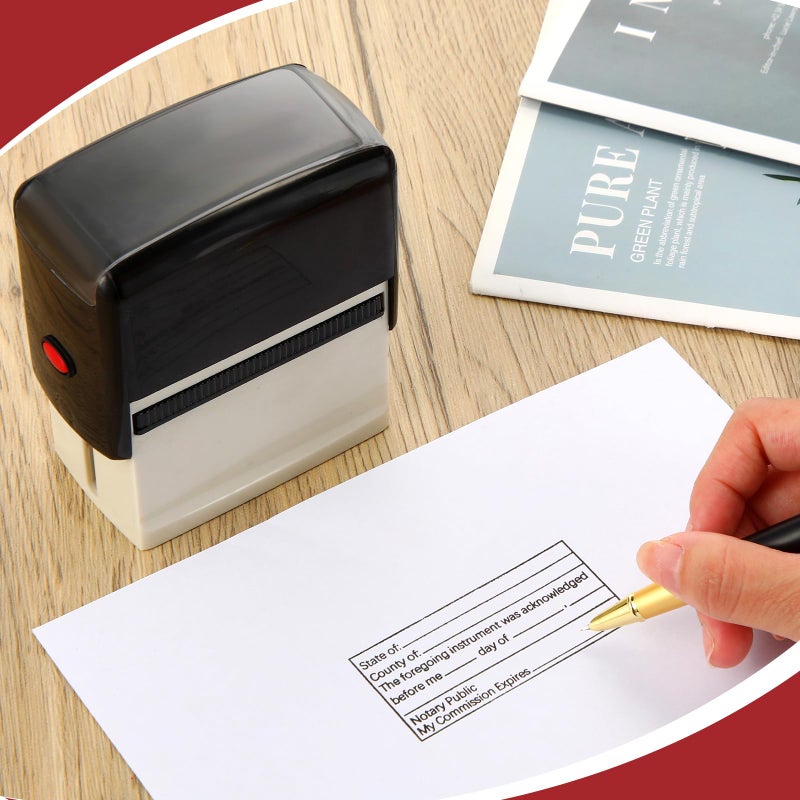 Sinload Notary Acknowledgement Self Inking Stamp for Public, Sworn and Subscribed - Any State Crisp Impression, 1.46 x 2.95 Inches - Image 4
