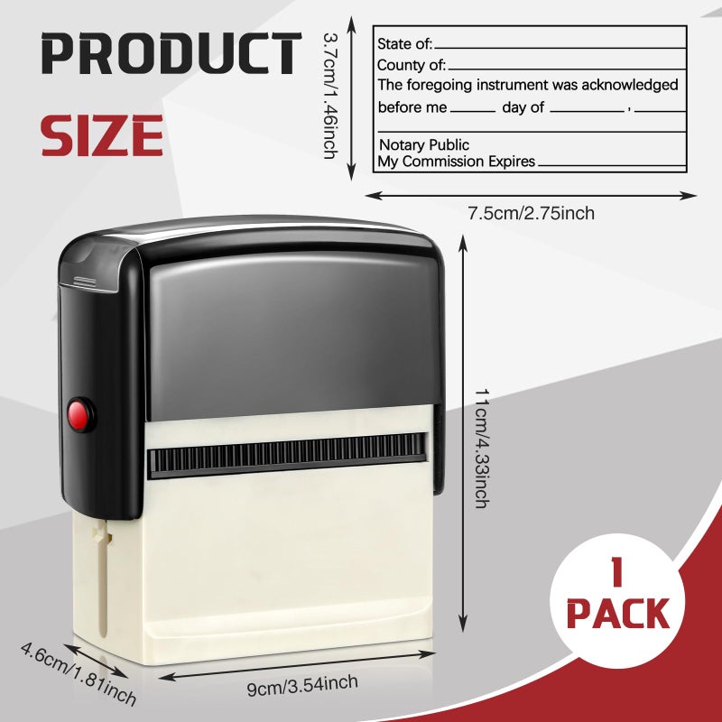 Sinload Notary Acknowledgement Self Inking Stamp for Public, Sworn and Subscribed - Any State Crisp Impression, 1.46 x 2.95 Inches - Image 3