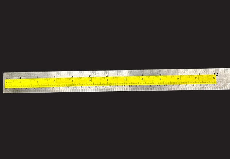 iCraft PeelnStick Removable Adhesive Ruler Tape, 12 inch Repeating Imperial (inch) + Metric (cm) Measurements, Yellow, Easy Tear Perforations Every 12in, roll is 1/2 in x 10 yds - Image 3