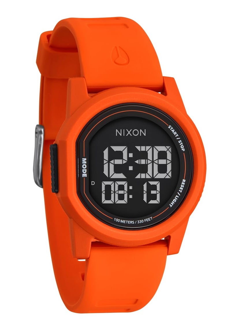 NIXON Disk A1370 - Orange/Orange/Negative - 100m Water Resistant Men's Digital Watch (39mm Watch Face, 20mm Silicone Band) - Image 1