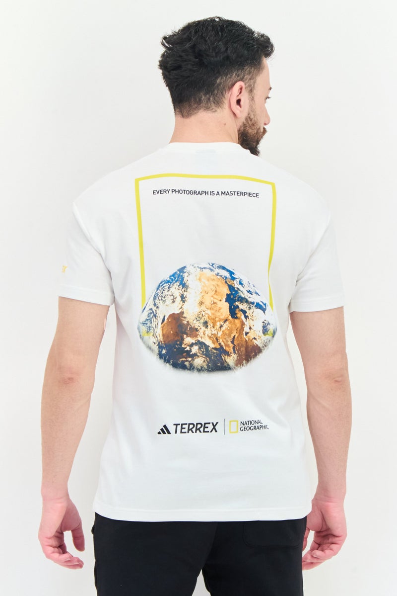 Adidas X Terrex Men Sportswear Fit Short Sleeve Outdoor T Shirts, White - Image 4