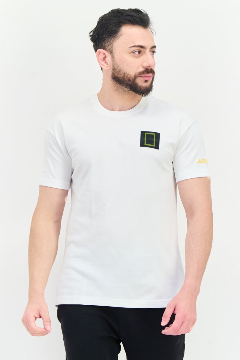 Adidas X Terrex Men Sportswear Fit Short Sleeve Outdoor T Shirts, White - Image 1