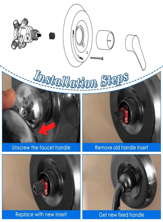 Dreyoo 5 Pcs Shower Faucet Handle Insert Compatible with Kohler, 1.5cm x 1.4cm x 1.2cm Shower Handle Parts Compatible with Kohler 1060514, Easy to Install - Image 4
