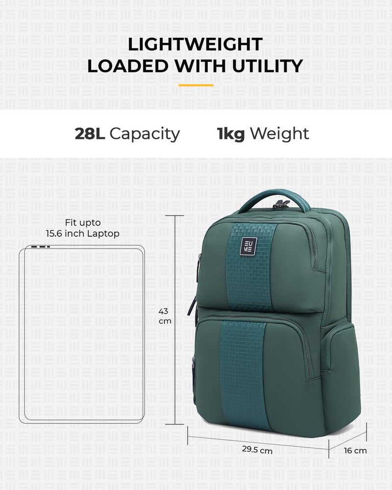 EUME Premium 15.6 in Laptop Bags for Men & Women Office Use | Stylish Backpack Bag | Spacious Backpack for Travelling | 28L Polaris Forest Green - Image 3