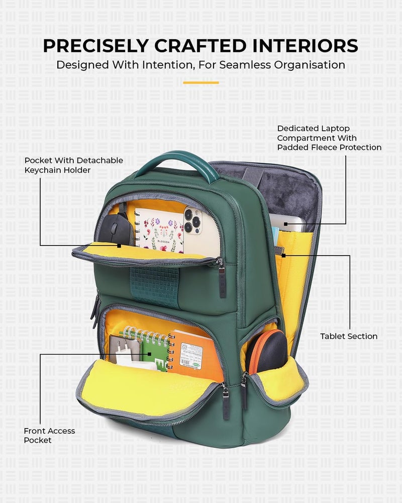 EUME Premium 15.6 in Laptop Bags for Men & Women Office Use | Stylish Backpack Bag | Spacious Backpack for Travelling | 28L Polaris Forest Green - Image 4
