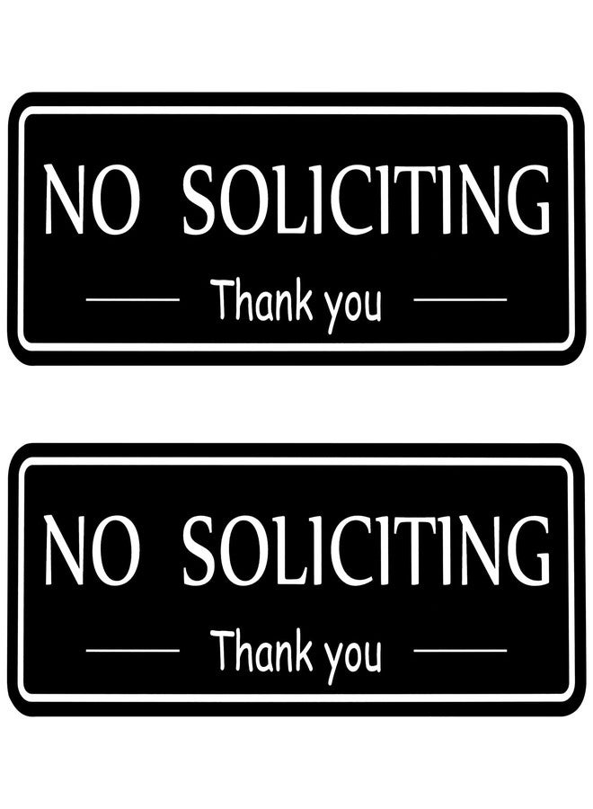 MOWPOG 2 Pack No Soliciting Sign for House, Premium Acrylic Strong Self-Adhesive Silication Sign, 7.9"x2.8" Weatherproof and Sturdy No Solicitors Sign for Front Door, Home, Office, Walls, Windows - Image 1