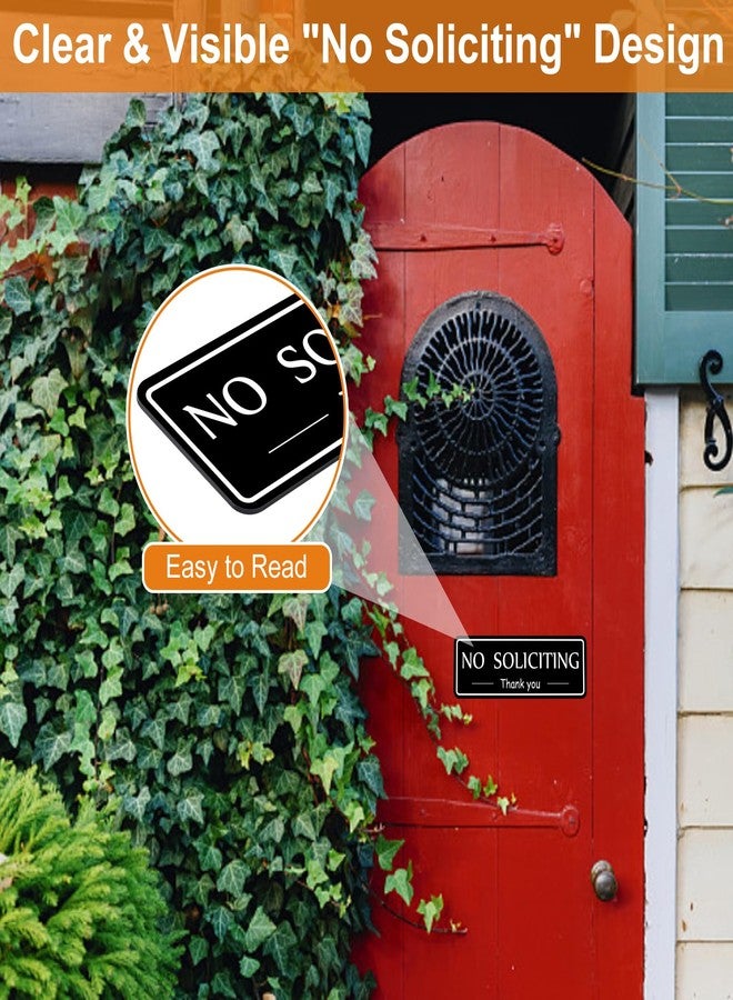 MOWPOG 2 Pack No Soliciting Sign for House, Premium Acrylic Strong Self-Adhesive Silication Sign, 7.9"x2.8" Weatherproof and Sturdy No Solicitors Sign for Front Door, Home, Office, Walls, Windows - Image 4