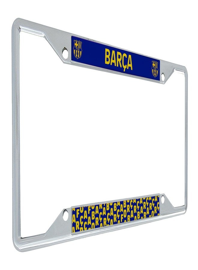 Desert Cactus FC Barcelona Car Accessories Barça Football Club Soccer Futbol Metal License Plate Frame and Tag Holder for Front or Rear of Car (Style 4) - Image 1