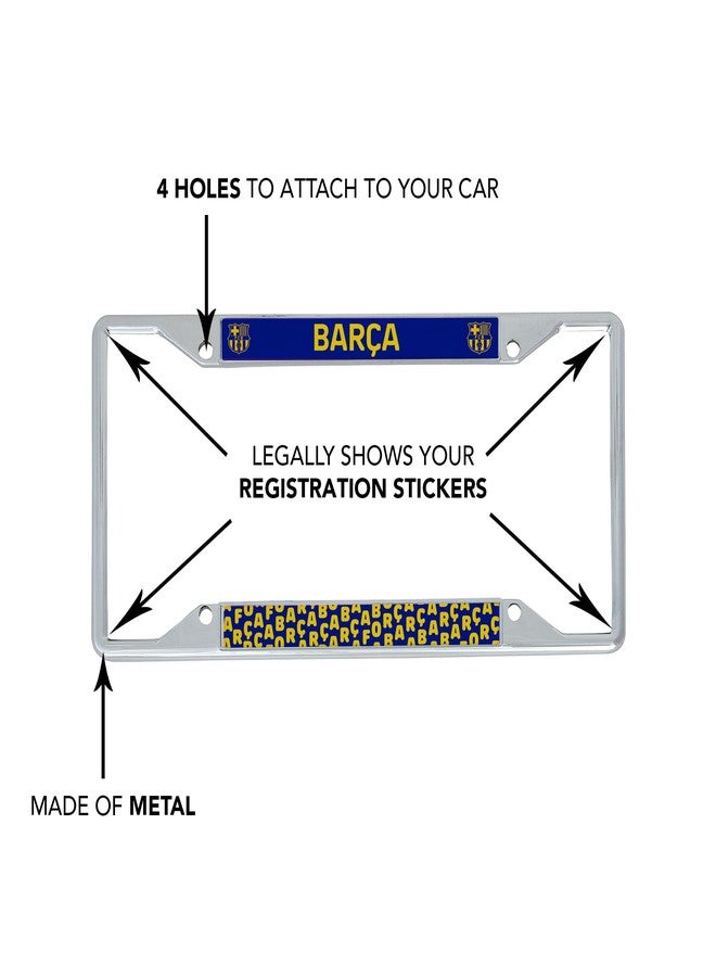 Desert Cactus FC Barcelona Car Accessories Barça Football Club Soccer Futbol Metal License Plate Frame and Tag Holder for Front or Rear of Car (Style 4) - Image 5
