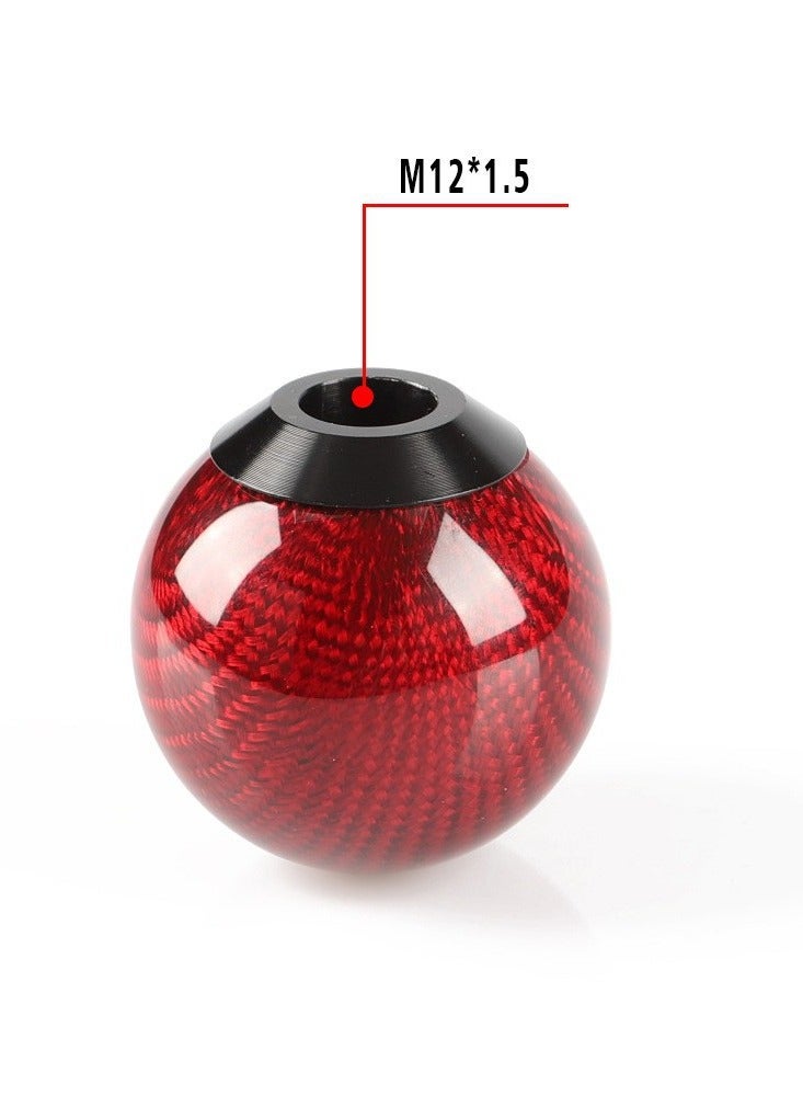 general Car modification accessory carbon fiber gear shift knob round carbon fiber pattern automatic gear lever head - Image 3