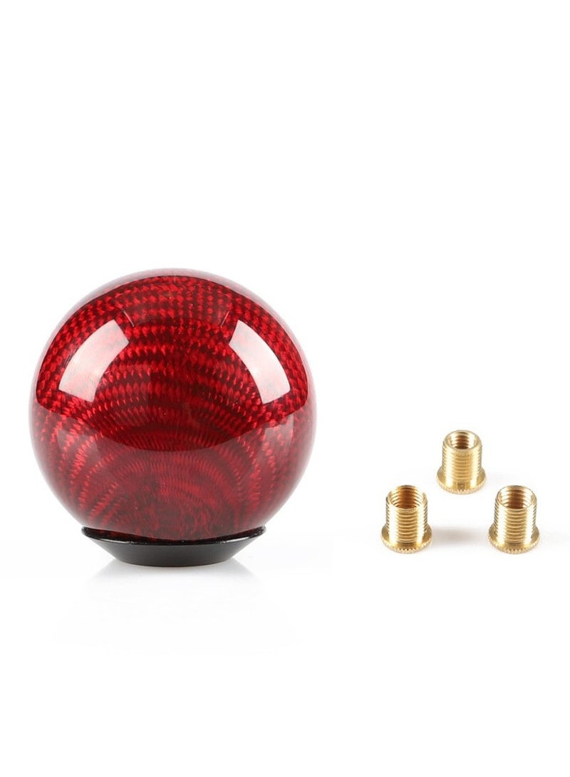general Car modification accessory carbon fiber gear shift knob round carbon fiber pattern automatic gear lever head - Image 1