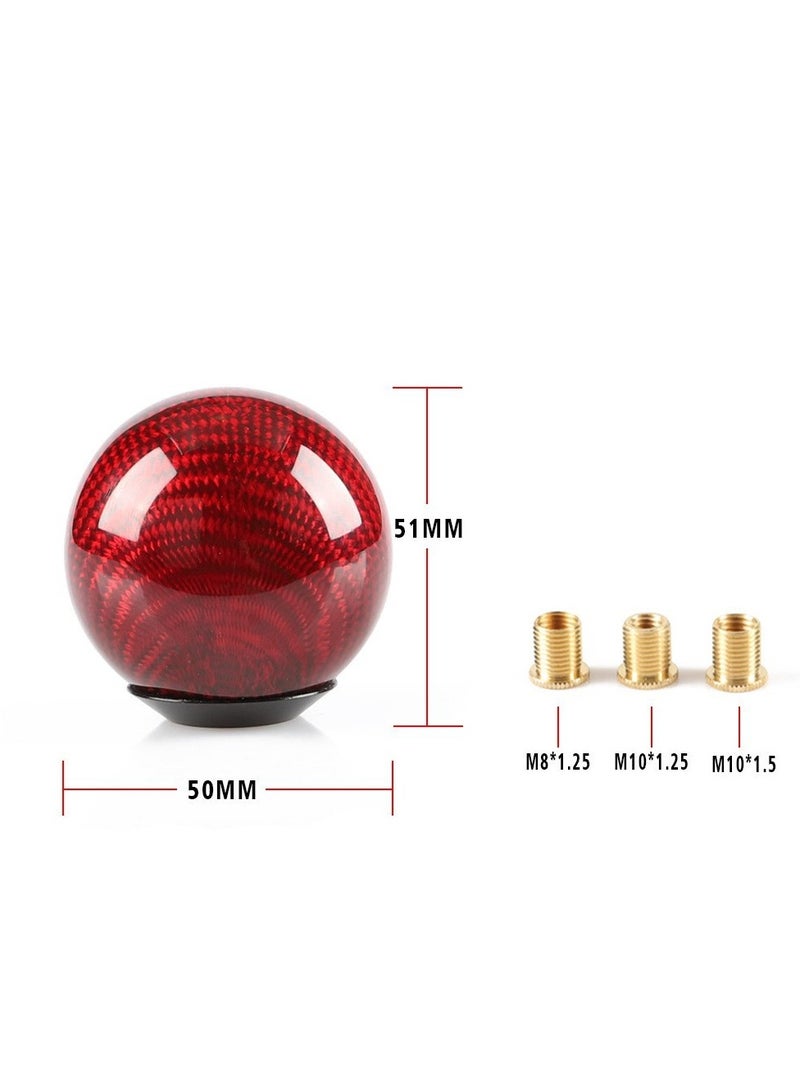 general Car modification accessory carbon fiber gear shift knob round carbon fiber pattern automatic gear lever head - Image 2