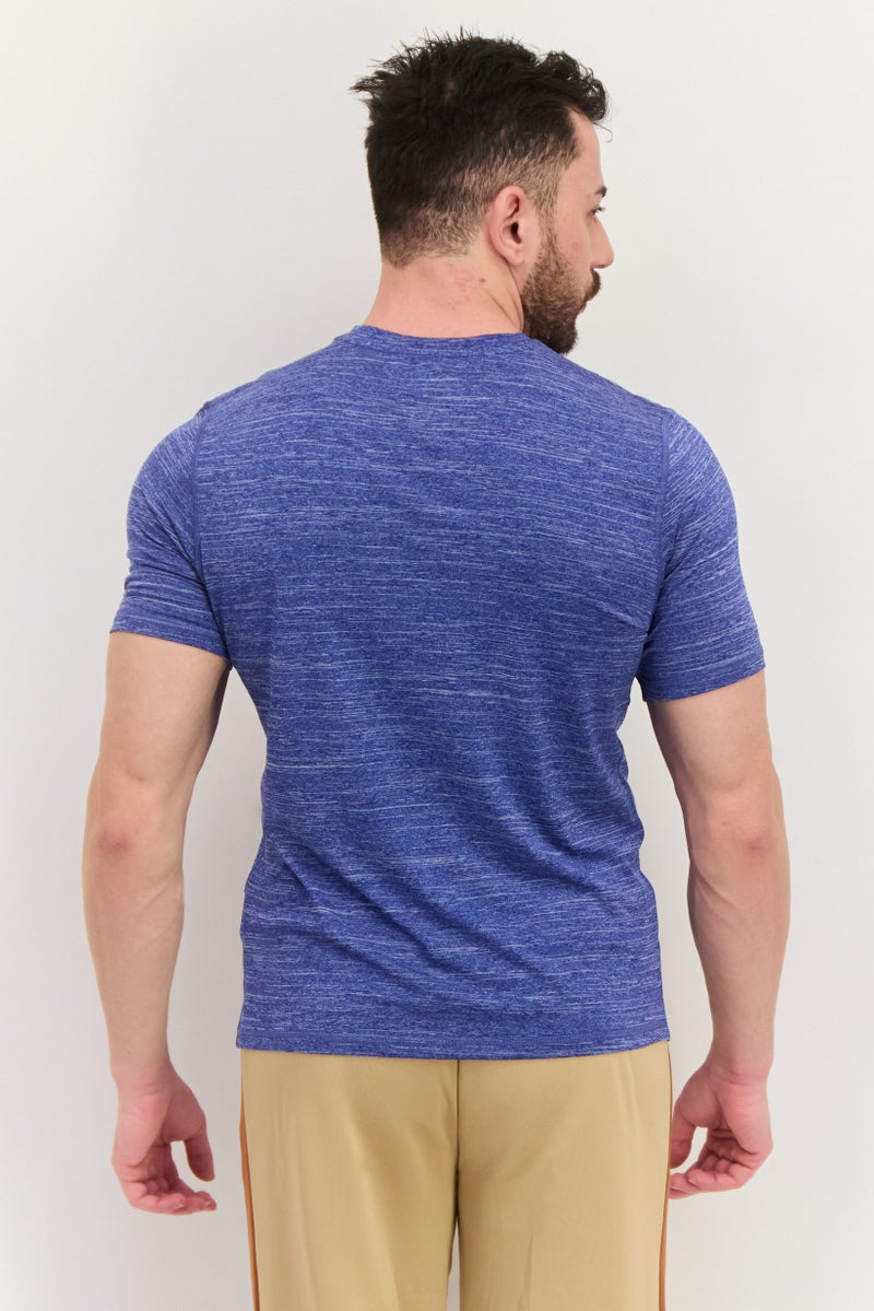 SKECHERS Men Sportswear Fit Short Sleeves Running T-Shirt, Blue - Image 3