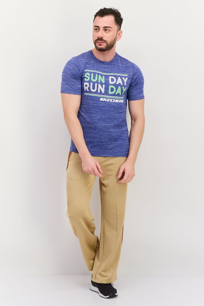 SKECHERS Men Sportswear Fit Short Sleeves Running T-Shirt, Blue - Image 4