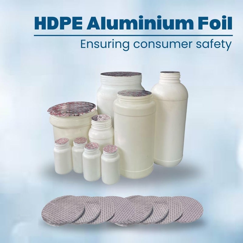 Smartpack Aluminum Foil for Packing of HDPE (Without Transparent) Plastic Jars Material | Sealing, Bottle Packing, Silver Foil | One Piece Seal Liner | Size 125MM with 1000Piece - Image 5