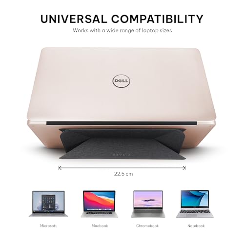 SKYVIK Elev8 Adhesive Adjustable Laptop Stand Ergonomic 2 Angles with Anti Slip Grip Sleek Arc Design - Image 4