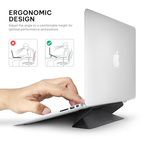 SKYVIK Elev8 Adhesive Adjustable Laptop Stand Ergonomic 2 Angles with Anti Slip Grip Sleek Arc Design - Image 2