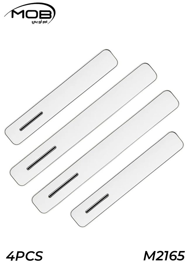 MOB Car Door Edge Guard Reflective Protective Sticker (White) 4PCS M2165 Universal Vehicle Door Scratch Protector Strip Bumper Guard Anti-Collision Adhesive Waterproof Auto Safety Reflector for Cars SUVs Sedans Trucks Vans Door Edge Protection Kit Universal Fit - Image 1