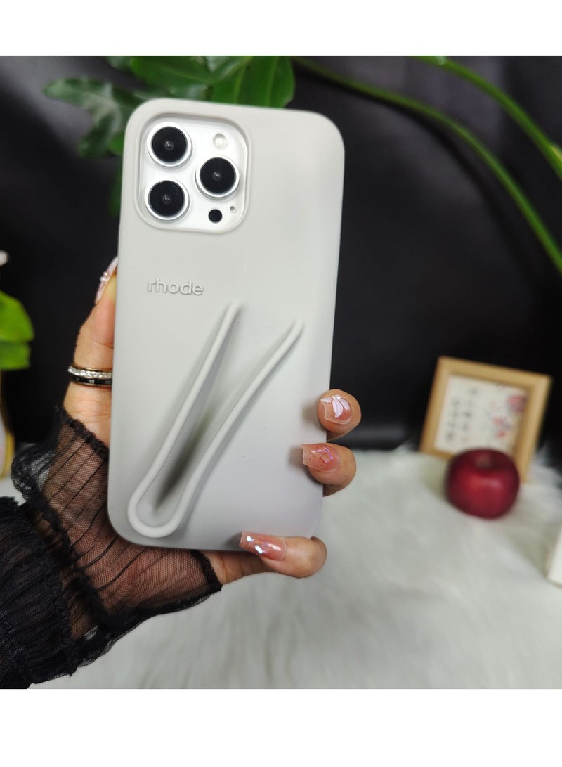 رود حامل شفاه من السيليكون للهواتف المحمولة، غلاف لاصق لملمع الشفاه، حامل شفاه لاصق، جراب خلفي للهاتف، حامل لاصق لهواتف iPhone (رمادي فضائي) - Image 3