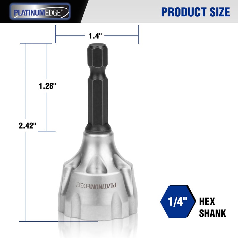 PLATINUMEDGE Deburring External Chamfer Tool, YG8 Carbide Blade, Deburring Drill Bit, Remove Burr Tools, Quick Release 1/4inch Hex Shank, Repairing Damaged Bolts, Fits for 1/8”-3/4” (3mm-19mm) - Image 5