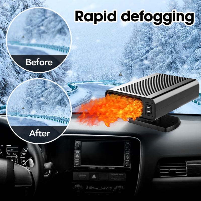 Fun Gift 12V Dual-Mode Car Heater & Defogger, 150W Rapid Windshield Defroster & Cooler, Hot/Cold Air Fan for Windshield Ice Frost Removal - Image 5