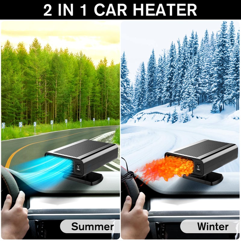Fun Gift 12V Dual-Mode Car Heater & Defogger, 150W Rapid Windshield Defroster & Cooler, Hot/Cold Air Fan for Windshield Ice Frost Removal - Image 4