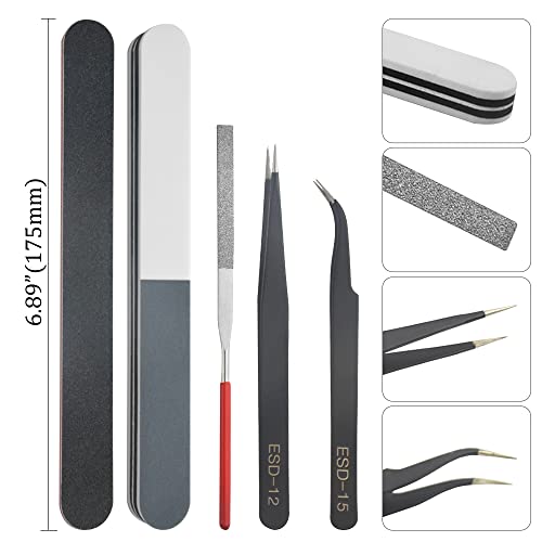 BXQINLENX Professional 8 PCS Model Tools Kit Modeler Basic Tools Craft Set Hobby Building Tools Kit for Gundam Car Model Building Repairing and Fixing(A) - Image 3