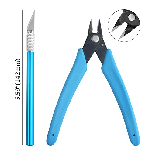 BXQINLENX Professional 8 PCS Model Tools Kit Modeler Basic Tools Craft Set Hobby Building Tools Kit for Gundam Car Model Building Repairing and Fixing(A) - Image 4