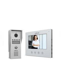 Goldmedal iSecure 07 Analog Door Phone Kit High Resolution LCD 7 inch Screen Indoor Monitor with Touch Buttons Voice Control Option Option to Unlock Electric Gate Lock Pack of 1 Silver