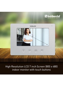 GOLD MEDAL Goldmedal iSecure 07 Analog Door Phone Kit High Resolution LCD 7 inch Screen Indoor Monitor with Touch Buttons Voice Control Option Option to Unlock Electric Gate Lock Pack of 1 Silver  - Image 5