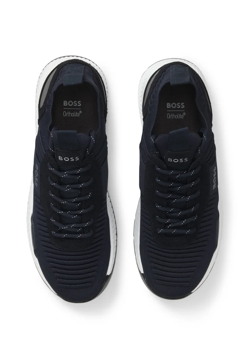BOSS blue Sneakers with knitted uppers and suede trims for Men | Best Price UAE