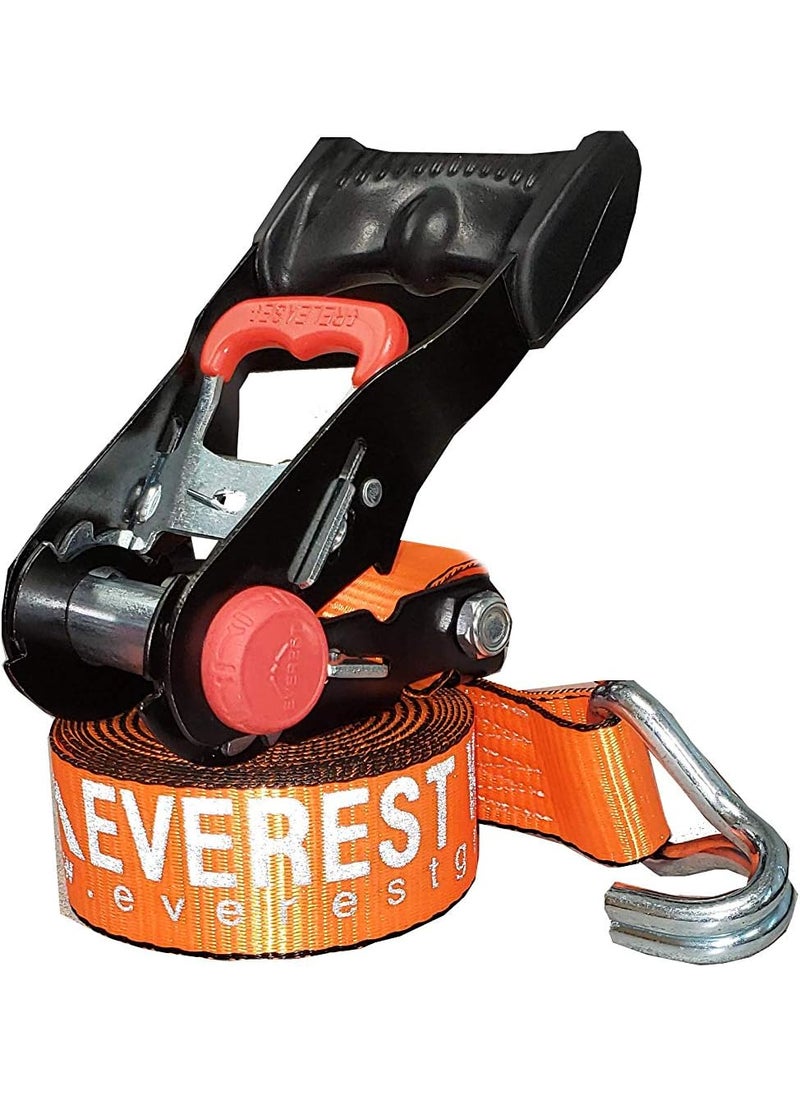 Everest Premium Ergonomic Ratchet Tie Down  2 PK  15 IN  15 FT  1100 LBS Working Load  3300 LBS Break Strength  Cambuckle Alternative  Cargo Straps Perfect for Moving Appliances Lawn Equipment and Motorcycles  - Image 2